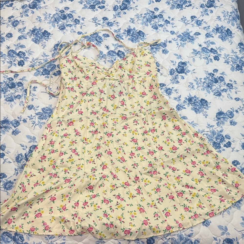 Zara Yellow Floral Mini Dress